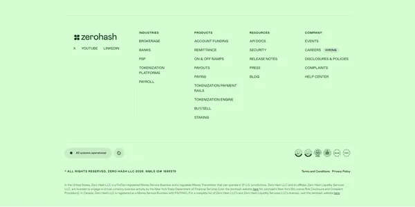 zerohash | The Operating System for Digital Money - Landing design inspiration