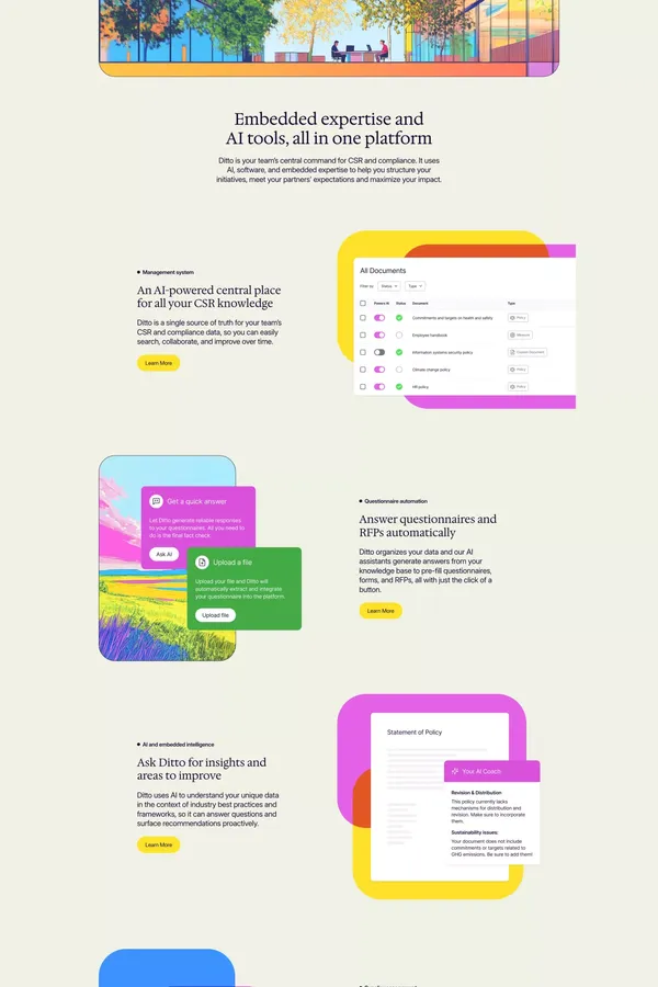 Ditto – CSR & Compliance with AI | Multiply Real Impact - Landing design inspiration