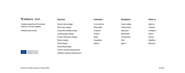 Unikorns® Work | Creative department for brands without in-house capacity - Landing design inspiration
