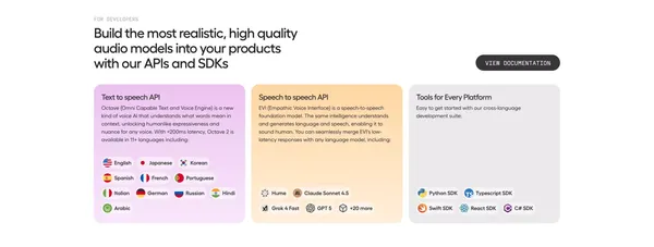 Hume AI - Landing design inspiration