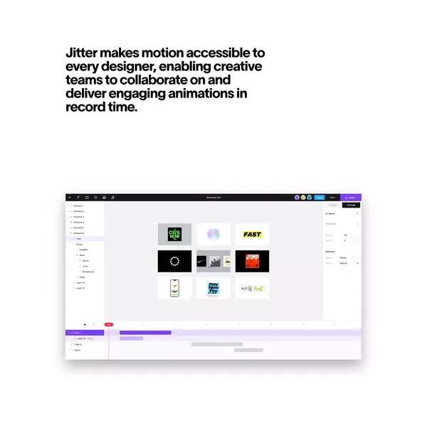 Jitter ·  A fast and simple motion design tool on the web - Landing design inspiration