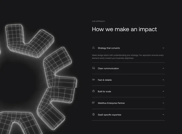 Grafit Agency | Growth-driven design for ambitious tech companies | Webflow Enterprise Partner - Landing design inspiration