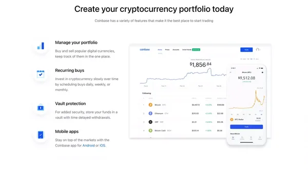 Coinbase - Landing design inspiration