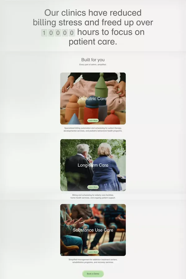 Camber: Healthcare RCM & AI Medical Billing Software - Landing design inspiration