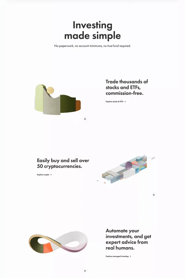 Wealthsimple: Investing, Regulated Crypto, Stocks & ETFs - Landing design inspiration