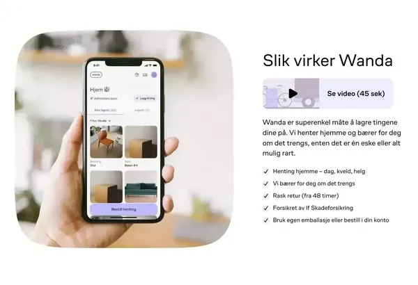Henter, lagrer, tar vare på og returner tingene dine  - Wanda - Landing design inspiration