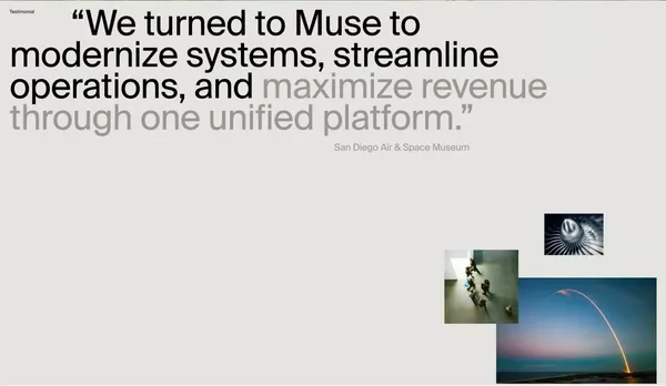 Muse – Museum Management Software - Landing design inspiration
