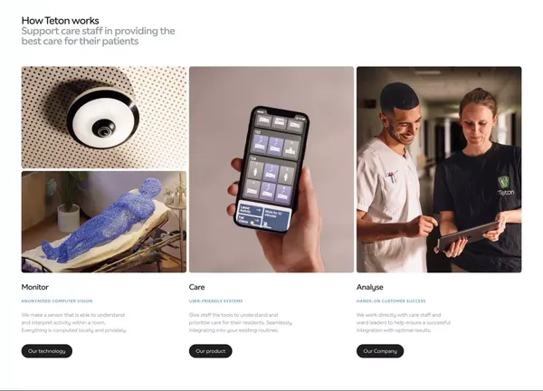 Teton - Advanced Patient Monitoring - Landing design inspiration