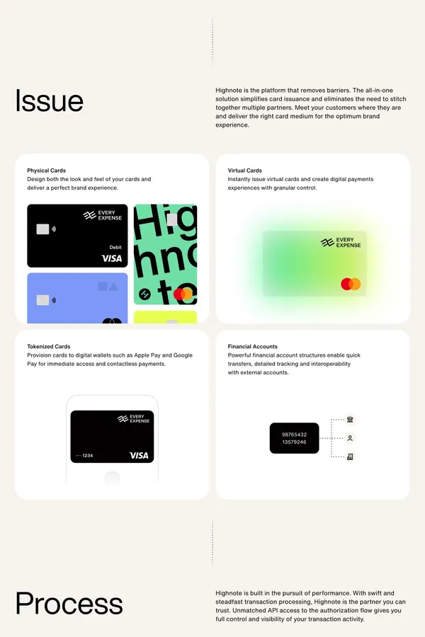 Platform – Highnote - Landing design inspiration