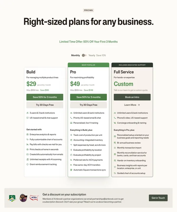 Ambrook - Accounting software made for America's family-run businesses - Landing design inspiration