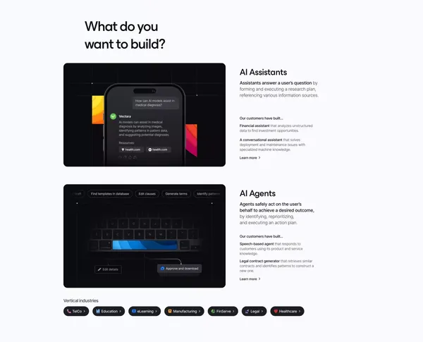 The AI Agent and Assistant platform for enterprises - Landing design inspiration