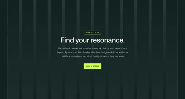 The Resonance Studio | From bold ideas to brands and products that resonate. - Portfolio design inspiration