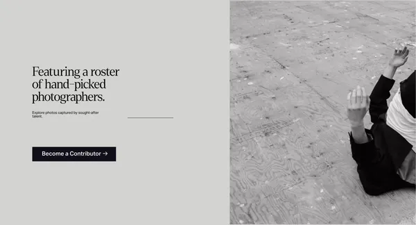 Introducing Stills: A new way for contributors to license photos. - Landing design inspiration