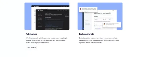 GitBook - Where technical teams document. - Landing design inspiration