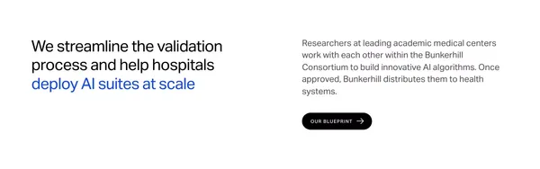 Bunkerhill Health | Advancing AI Healthcare from Concept to Clinic - Landing design inspiration