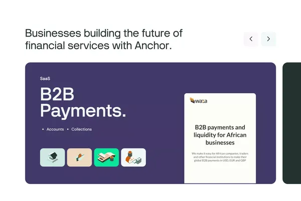 Anchor | The Easiest Way to Build Financial Products - Landing design inspiration