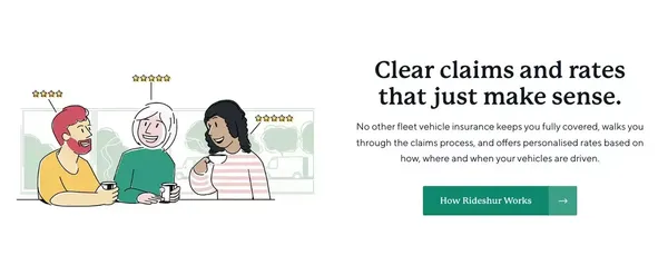 Rideshur - Business Fleet Insurance | Fleet Vehicle Insurance - Landing design inspiration