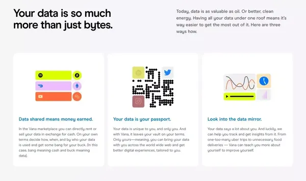 VANA | Unlock the power of your data - Landing design inspiration