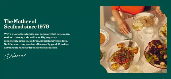 Diana's Seafood - Landing design inspiration