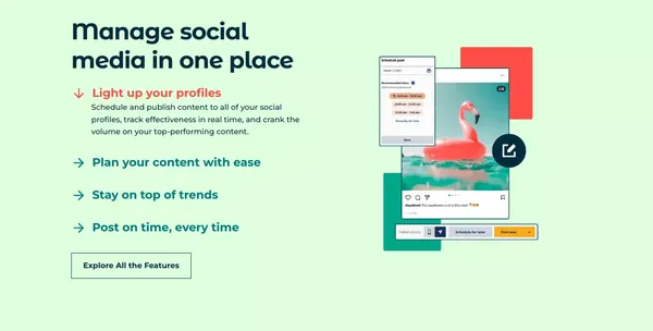 Social Media Marketing and Management Dashboard  - Hootsuite - Landing design inspiration