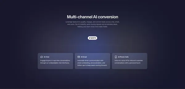 Spara - The AI-powered inbound conversion platform - Landing design inspiration