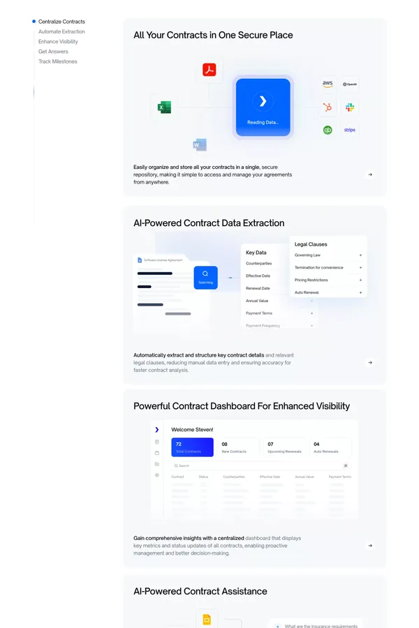 AI-Powered Contract Intelligence - Landing design inspiration