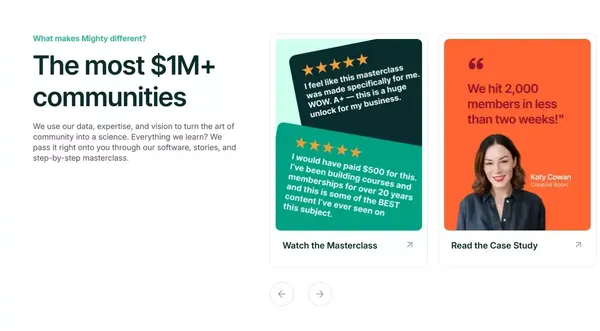 Mighty Networks | Community Platform, Courses & Memberships - Landing design inspiration