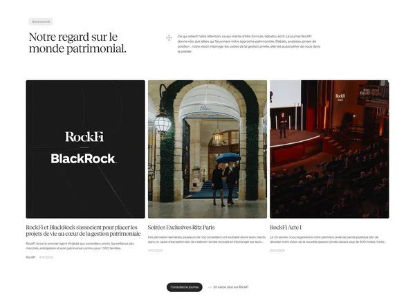 RockFi - La nouvelle gestion privée - Landing design inspiration