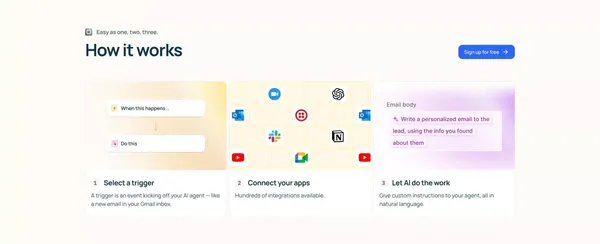 Lindy.ai — Meet Your AI Assistant - Landing design inspiration