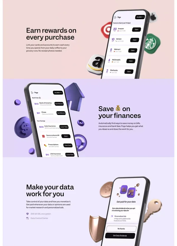 Pogo: Earn & Save on Everything - Landing design inspiration