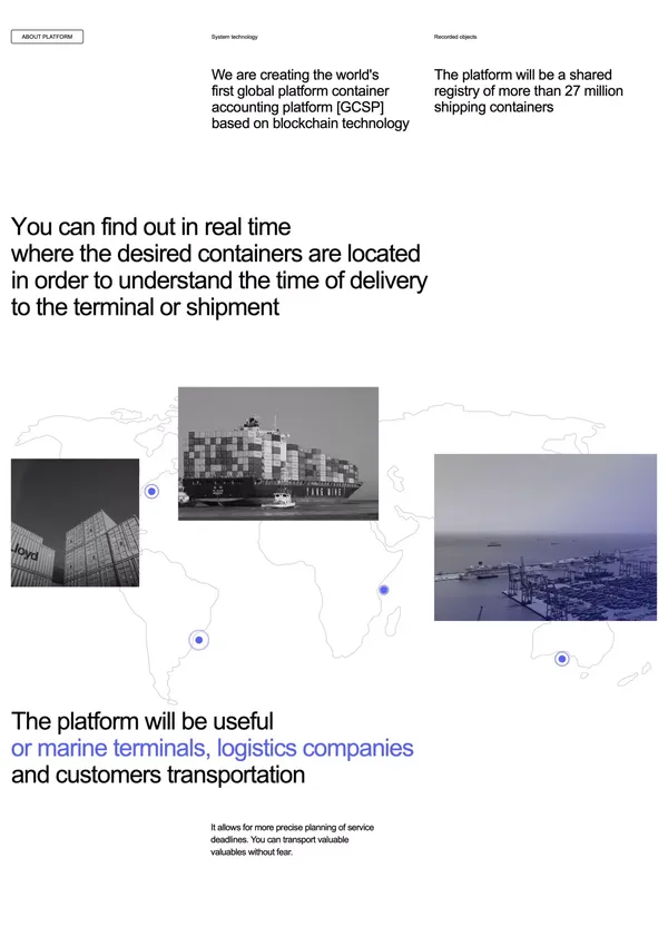 GSCP — An innovative solution for the container shipping industry. - Landing design inspiration