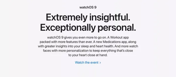watchOS 9 Preview - Apple - Landing design inspiration
