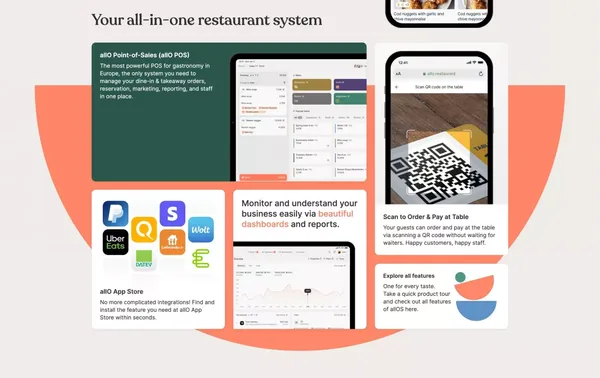 allO - Run the Restaurant Your Guests Love - Landing design inspiration