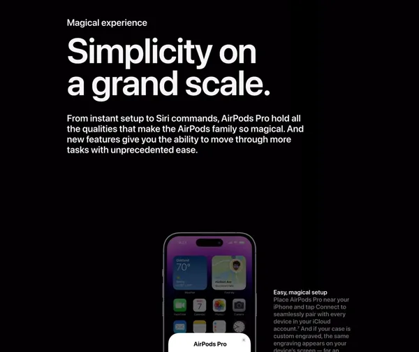 AirPods Pro (2nd generation) - Apple - Landing design inspiration
