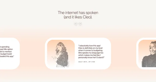 Cleo makes money better. - Landing design inspiration