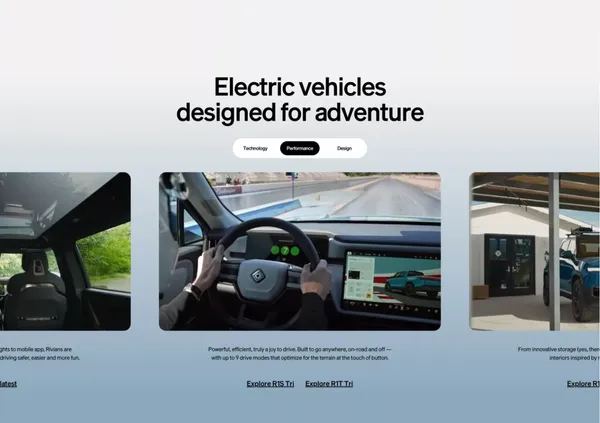 Rivian - Electric Adventure Vehicles - Landing design inspiration