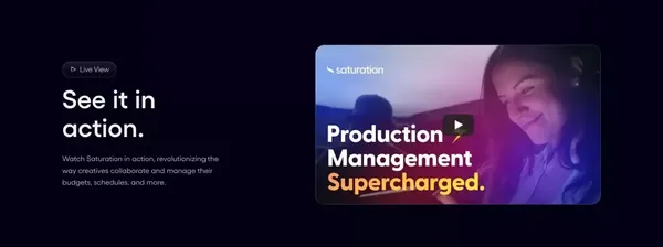 Saturation.io: Film Budgeting Software & Tools for Producers - website design inspiration