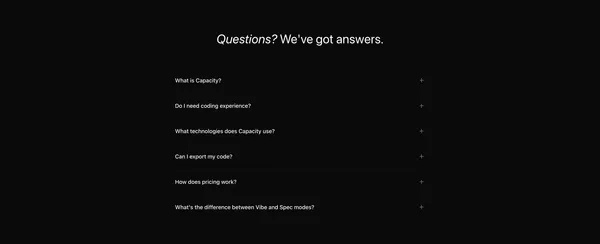 Capacity - Turn that idea you had in mind into a website - Landing design inspiration