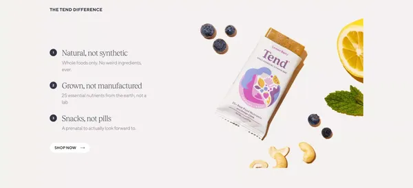 Tend Prenatal - Landing design inspiration
