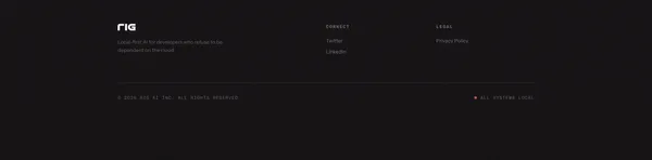 Rig - Local-First AI Coding Assistant - Landing design inspiration