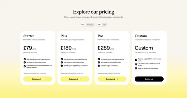 Bobbin - AI lesson planning for tutors | TutorCruncher - Landing design inspiration