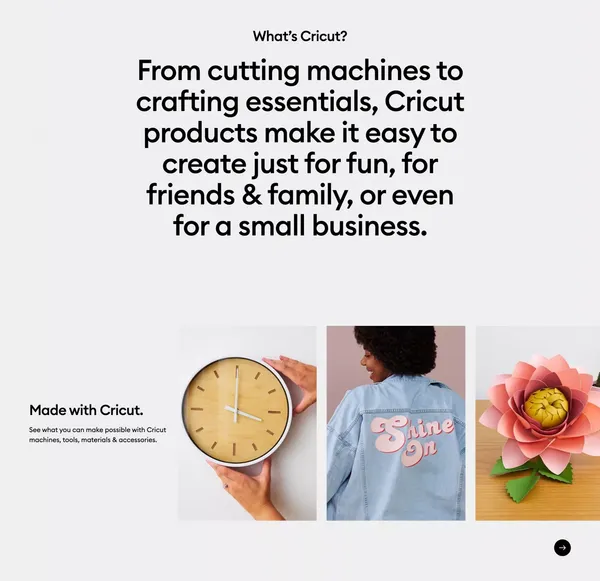 Cricut Home - Landing design inspiration