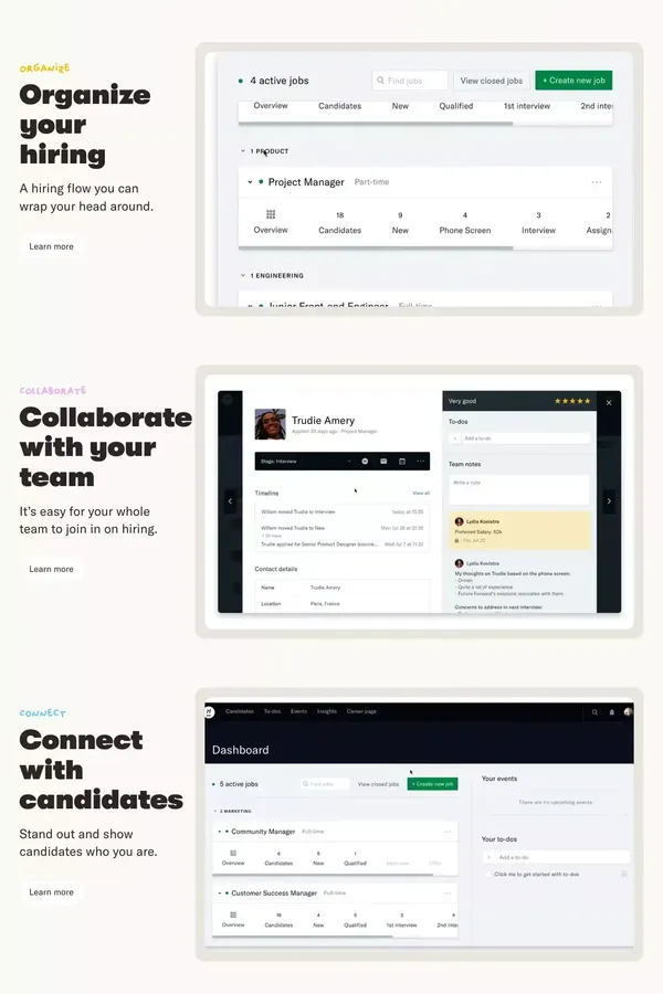 Homerun: where hiring comes together - Landing design inspiration