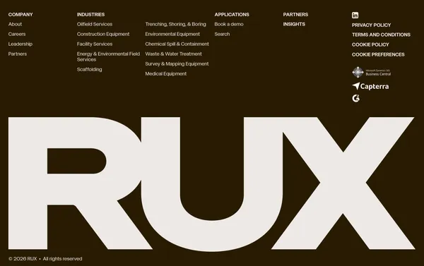 RUX | Field Service and Asset Management Software - Landing design inspiration