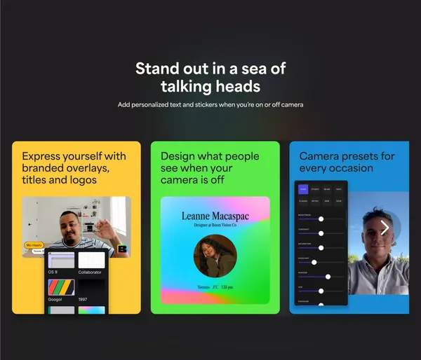 Get the Boom App: Bring the Boom to every video call - Landing design inspiration