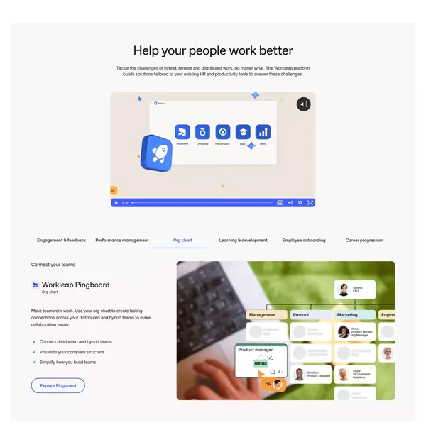 Workleap | Create impactful employee engagement - Landing design inspiration