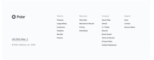 Polar — Monetize your software with ease | Polar - Landing design inspiration