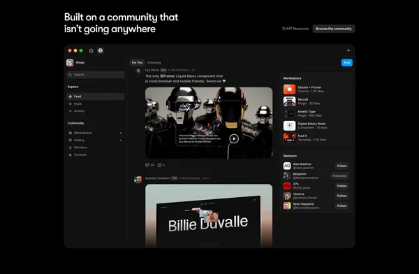 Framer: Create a professional website, free. No code website builder loved by designers. - Landing design inspiration