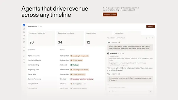 Rulebase — Revenue workforce for financial services - Landing design inspiration
