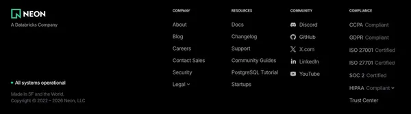 Neon Serverless Postgres — Ship faster - Landing design inspiration